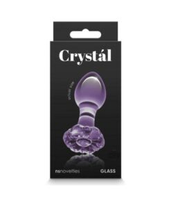Crystal Flower Glass Anal Plug Purple