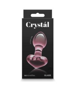 Crystal Heart Glass Anal Plug Pink
