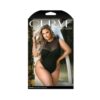 Curve Raven High-neck Bodysuit With Back Cutout And Snap Closure Black 3x/4x