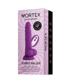 Femmefunn Vortex Turbo Baller 2.0 Rotating And Vibrating Dildo Purple