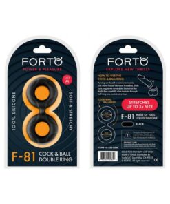 Forto F-81: Double Ring Liquid Silicone 47 Mm Black