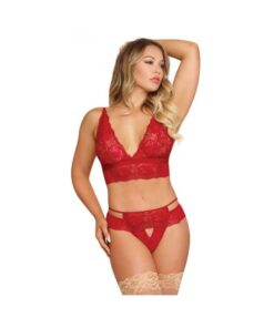 Magic Silk Sugar & Spice Bra & Panty Set Red L/xl