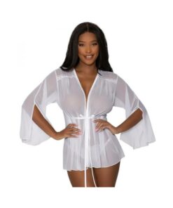 Magic Silk Modern Romance Short Robe White S/m