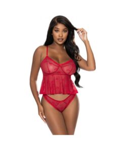 Magic Silk With Love Flutter Cami & Cheeky Panty Set Red S/m