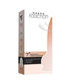 Naked Addiction Rotating & Vibrating Dong With Remote 7" Vanilla