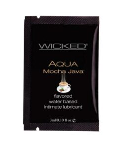 Wicked Aqua Water Based Lubricant 3ml Packet Mocha Java
