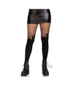 Opaque Flame Tight Fishnet Top Os Blk