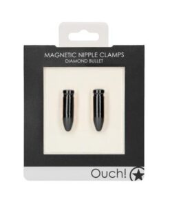 Ouch Magnetic Nipple Clamps - Diamond Bullet - Black