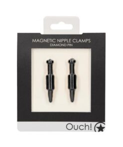 Ouch Magnetic Nipple Clamps - Diamond Pin - Black