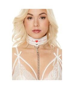 Ouch Collar With Leash Nurse Theme White