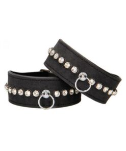 Ouch Diamond Studded Ankle Cuffs - Black