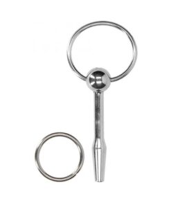 Ouch! Urethral Sounding - Metal Plug With Ring - 9 Mm
