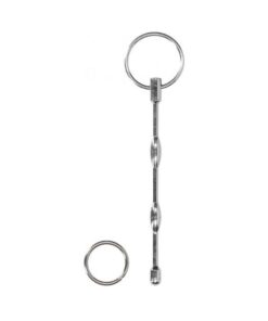 Ouch! Urethral Sounding - Ribbed Plug With Ring - 8 Mm