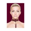 Ouch Halo Collar With Leash Burgundy