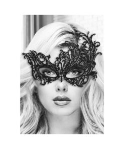 Ouch! Black & White Lace Eye Mask Royal Black