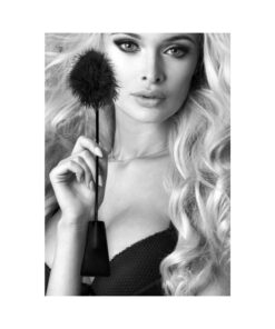 Ouch! Black & White Crop With Feather Tickler Black