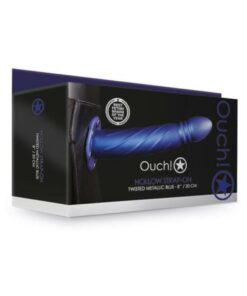 Ouch! Twisted Hollow Strap-on 8 In. Metallic Blue