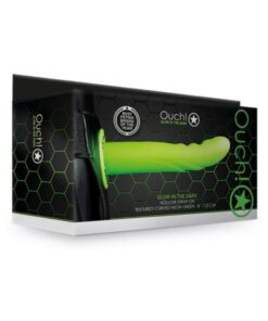 Ouch! Textured Curved Hollow Strap-on 8 In. G.i.t.d.