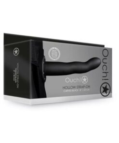 Ouch! Curved Hollow Strap-on 8 In. Black