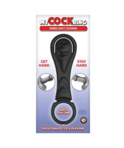 My Cockring Ribbed Shaft Cockring Black