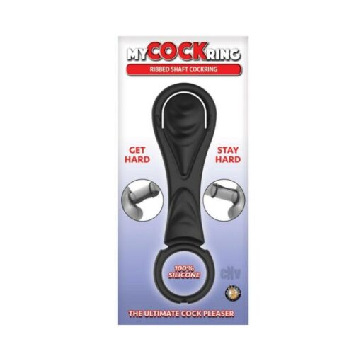 My Cockring Ribbed Shaft Cockring Black