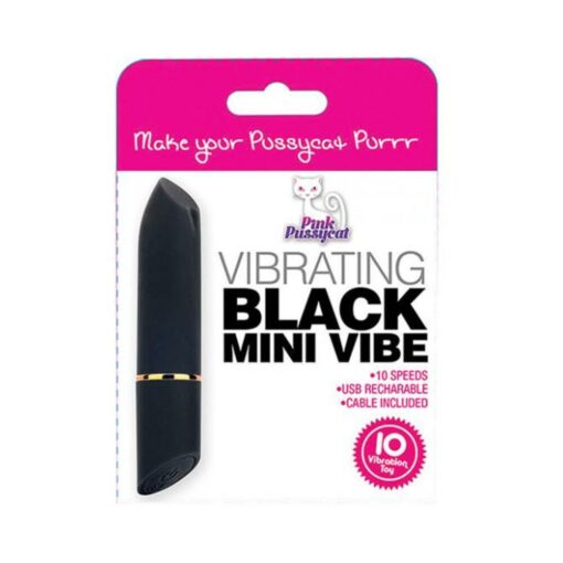 Pink Pussycat Vibrating Mini Vibe - Black