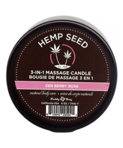 Earthly Body Suntouched Hemp Candle - 6 Oz Round Tin Zen Berry Rose