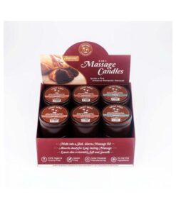 Earthly Body Hemp Seed Holiday Candle Display Includes: 4 Of Each Hemp Seed 3-in-1 Massage Candle 6