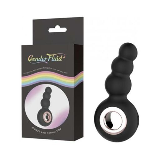 Gender Fluid Quiver Anal Ring Bead Vibe - Black