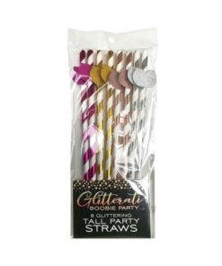 Glitterati Boobie Tall Party Straws