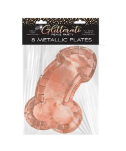 Glitterati Penis Rose Plates 8pk