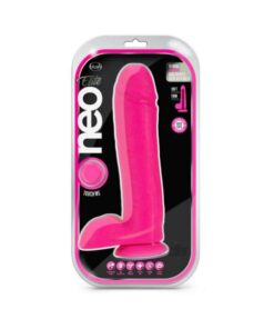 Neo Elite - 10-inch Silicone Dual-density Cock With Balls - Neon Pink