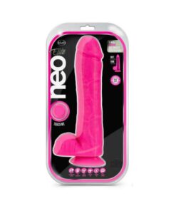 Neo Elite - 11-inch Silicone Dual-density Cock With Balls - Neon Pink