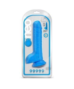 Neo Dual Density Dildo 9` Neon Blue