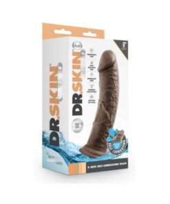 Dr. Skin Glide Self-lubricating Dildo 8 In. Chocolate
