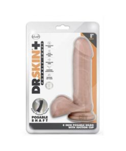 Dr. Skin Plus Posable Dildo With Balls 8 In. Vanilla