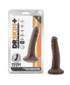 Dr. Skin Plus Posable Dildo 5 In. Chocolate