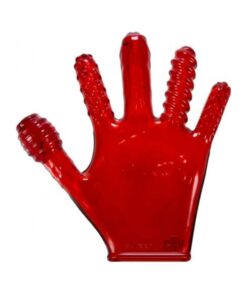 Finger F*ck Textured Glove Red