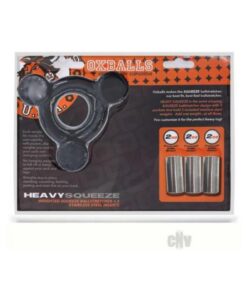 Oxballs Heavy Squeeze Weighted Squeeze Ballstretcher With 3 Stainless Steel Weights Black
