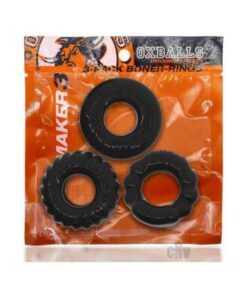 Oxballs Bonemaker 3-pack Boner Cockring Kit Flextpr Black