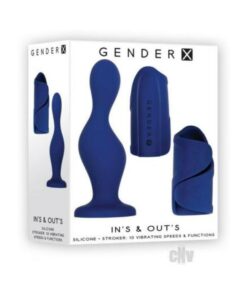 Gender X In's & Out's Dildo And Stroker Blue