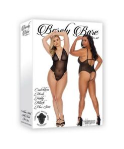 Barely B Crotchless Mesh Teddy Ps Blk