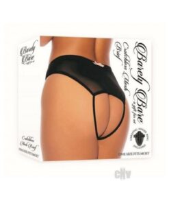 Barely B Crotchless Mesh Brief Blk Os