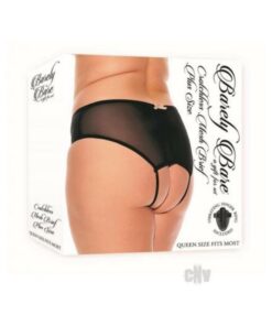 Barely B Crotchless Mesh Brief Blk Pls