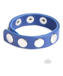 Cg Leather Speed Snap Cockring Blue