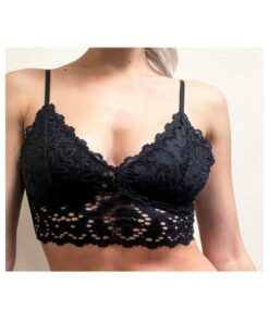Kixies Lace Bralette Black Small Hanging