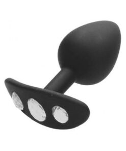 Ouch! Large Diamond Butt Plug With Handle - Black