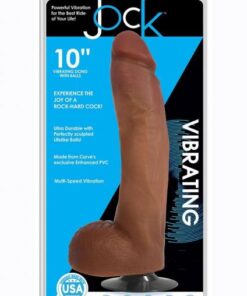 Jock Vibrating Dong W/balls 10 Caramel