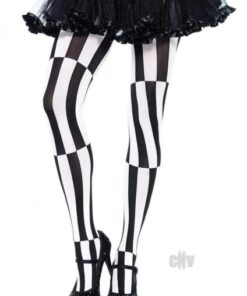 Woven Stripe Illusion Hose 3x-4x Blk/wht