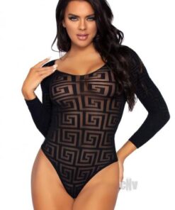 Mosaic Opaque Snap Crotch Suit Os Black